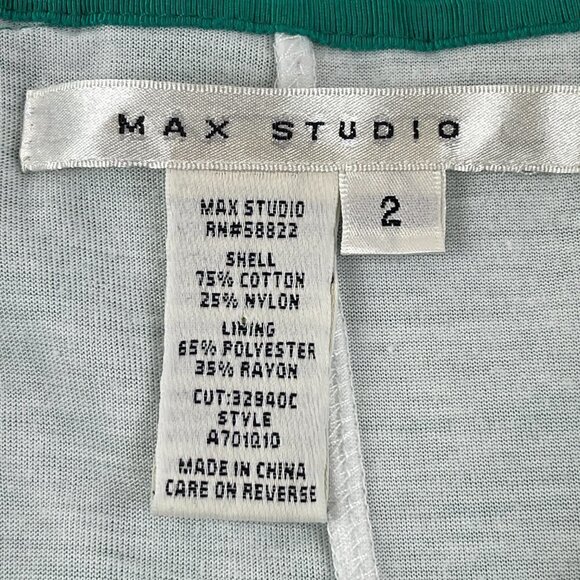 Max Studio Womens Skirt Lace Lined Green Side Zip 2 - Picture 6 of 6